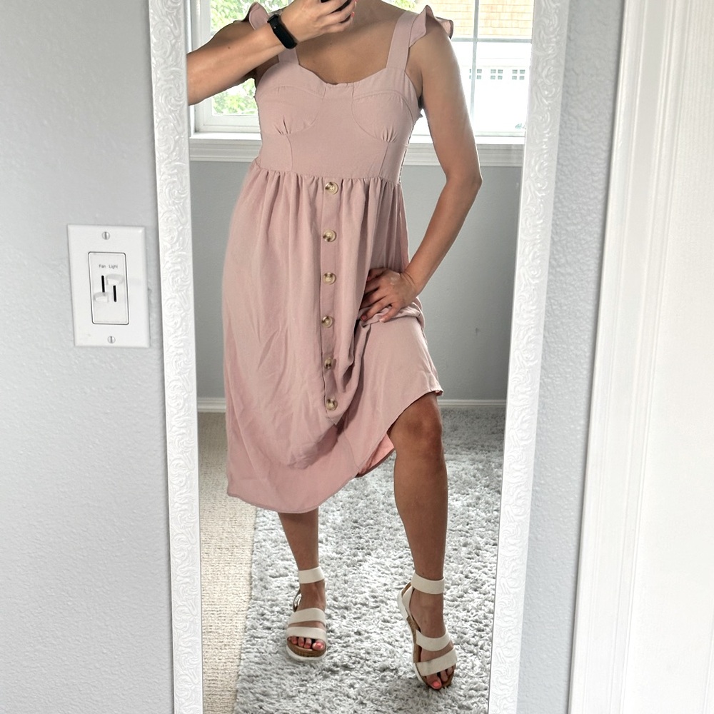 Womens size small Maxi dress Dusty pink sun dress